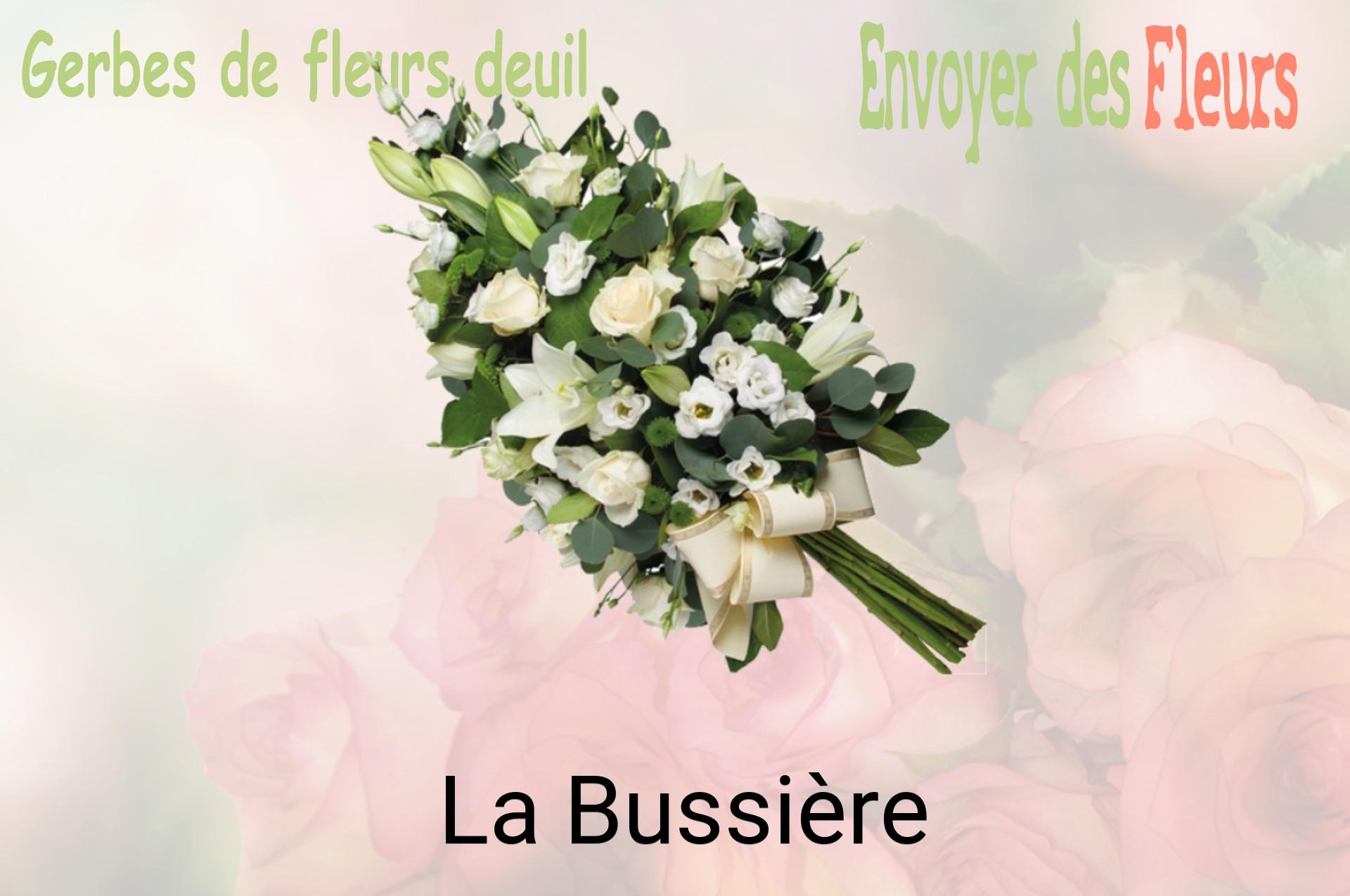Gerbe de fleurs de deuil livrée à La Bussière